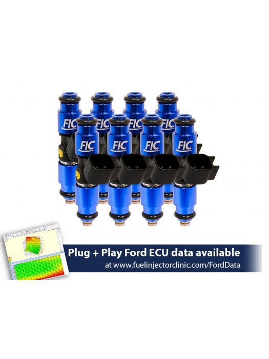 1440CC (140 LBS/HR AT 43.5 PSI FUEL PRESSURE) FIC FUEL INJECTOR CLINIC INJECTOR SET FOR FORD F150 (2004+) FORD LIGHTNING (1999-2004) INJECTOR SETS