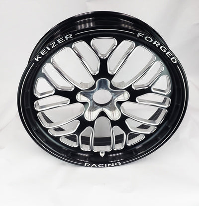 Keizer Wheels - 17-Beurt-F-Black & Machined - Top Slanted View