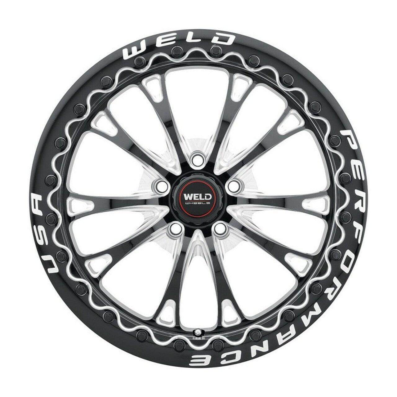WELD Belmont Beadlock Drag Gloss Black Wheel with Milled Spokes 17x10 | 5x127 BC (5x5) | +38 Offset | 7.00 Backspacing - S90870075P38